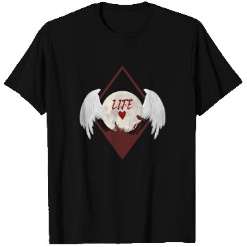 Discover Moonlit Heart with Angel Wings (LIFE) T Shirts