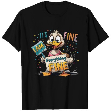 Discover It's Fine I'm Fine Everything Is Fine Cute Duck T Shirts