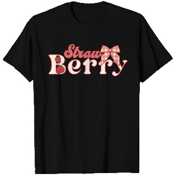 Discover Sweet Strawberry Bow Cute Cottagecore Graphic T Shirts