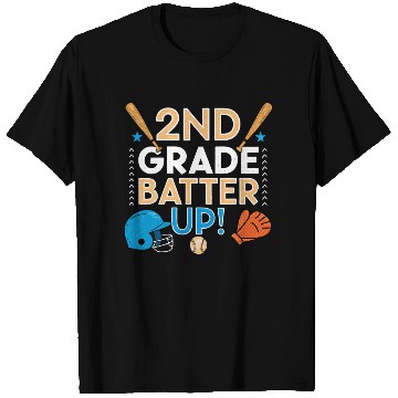 Discover 2nd Grade Batter Up Baseball School Back to Class T Shirts