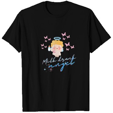 Discover Whimsical Angel with Milk Bottle Design T Shirts