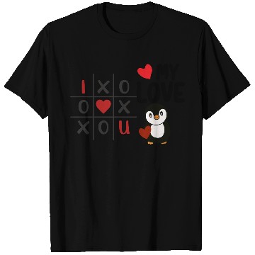 Discover Cute Penguin Tic Tac Toe Love Design T Shirts