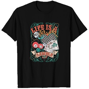 Discover Life Is A Gamble Retro Poker Player T Shirts