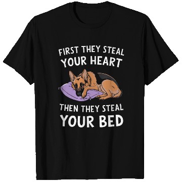Discover German Shepherd Steals Heart and Bed T Shirts
