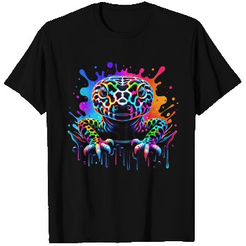 Discover Neon Psychedelic Lizard Illustration T Shirts