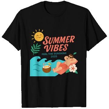 Discover Summer Vibes Sunshine Illustration T Shirts