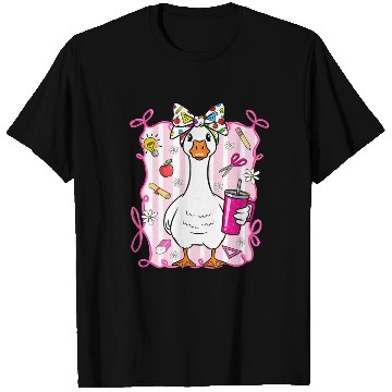 Discover Cute Goose With Coquette Back To School T Shirts