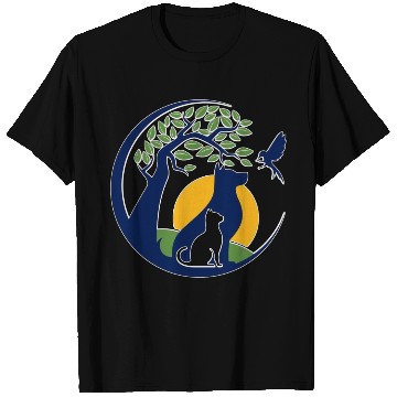 Discover Serene Wilderness Canine and Feline Scene T Shirts