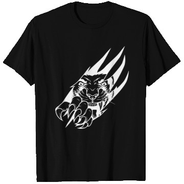 Discover Panther Claw Rip White Outline T Shirts