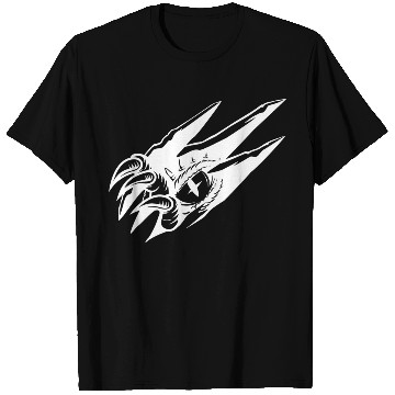 Discover Dragon Eye Claw Rip White Outline T Shirts