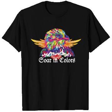 Discover Soar in colours -vibrant eagle head design  T Shirts