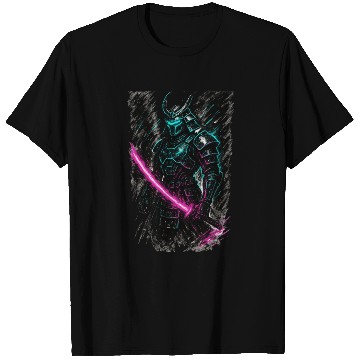 Discover Neon Samurai Warrior Illustration T Shirts