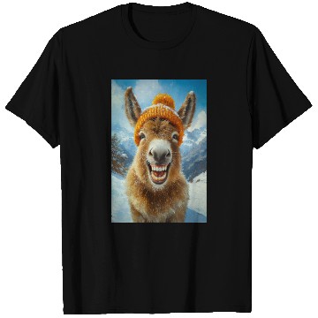 Discover Smiling Donkey in Winter Hat T Shirts