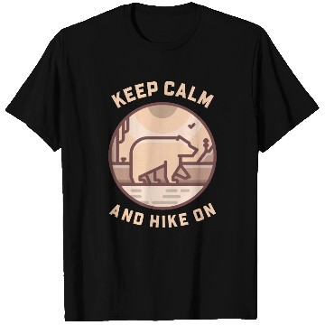 Discover Bear Hiker Retro Illustration T Shirts