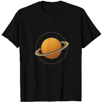 Discover Saturn with Rings Space Illustration T Shirts