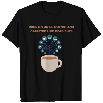 Discover Software date engineer runs on coffee T Shirts