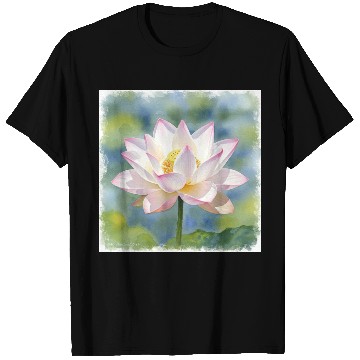 Discover Serene Water Lily Floral Print T Shirts
