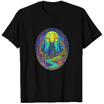 Discover Psychedelic Forest Spirit – Glowing Tree Guardian T Shirts