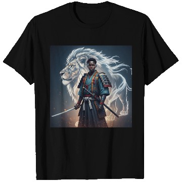 Discover African Samurai With Spirit Lion T Shirts