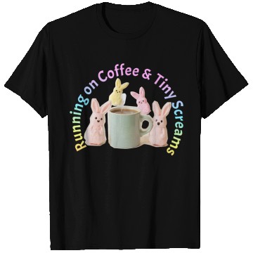 Discover Running on Coffee and Tiny Screams Funny Mom T Shirts