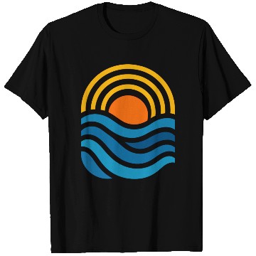 Discover Vivid Sunset Over Ocean Waves T Shirts