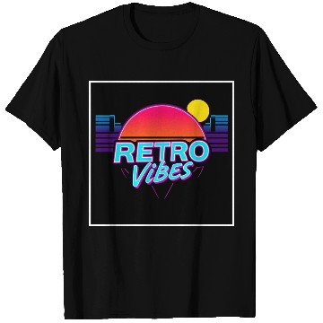 Discover Retro Vibes Sunset Neon Design T Shirts