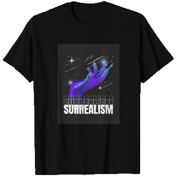 Discover Vivid Surrealism Hand with Cosmic Lights T Shirts