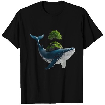 Discover Whimsical Whale with Island and Tree T Shirts