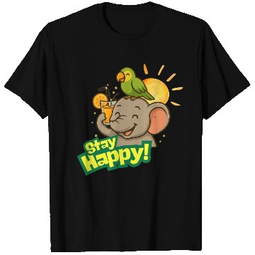 Discover Stay Happy – Smiling Elephant T Shirts