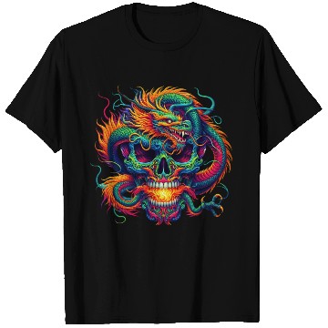 Discover Dragon Skull Portrait T Shirts