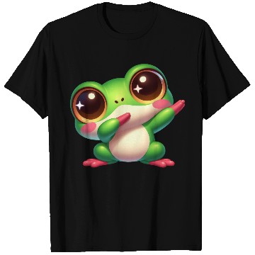 Discover Cute frog dab dance gamer chibi cartoon kawaii T Shirts