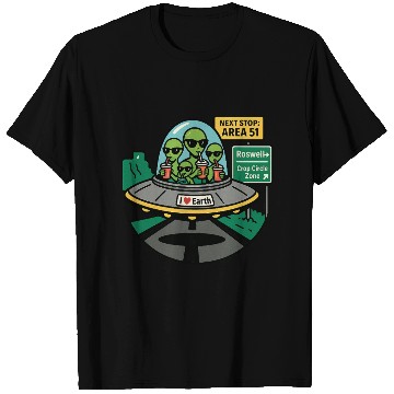 Discover Alien road trip T Shirts
