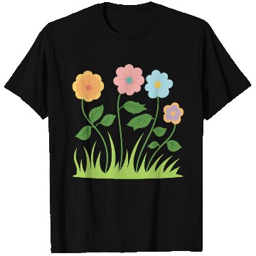 Discover Whimsical Pastel Flower Pattern T Shirts