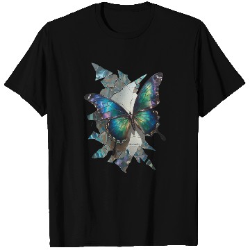 Discover Vivid Butterflies Breaking Through Glass T Shirts