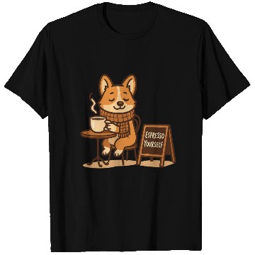 Discover Espresso Yourself – Cute Corgi Coffee T Shirts