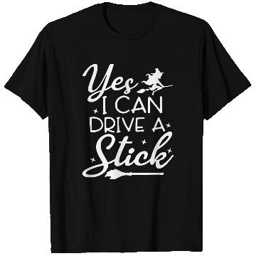 Discover Whimsical Witch Riding Stick Figure Design T Shirts