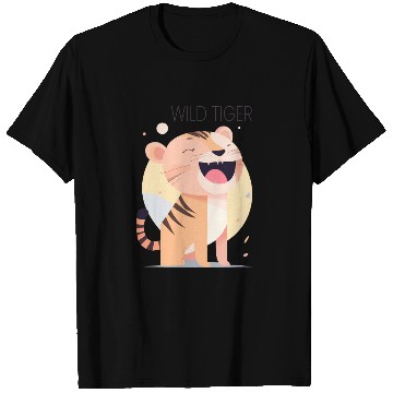 Discover Wild Tiger roar Bauhaus Style T Shirts