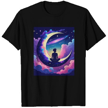 Discover Cosmic Dreamer Moon and Galaxy Scene T Shirts