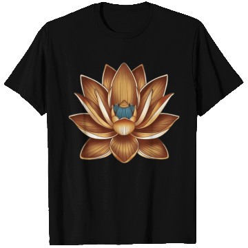 Discover Artistic Lotus with Blue Accents T Shirts