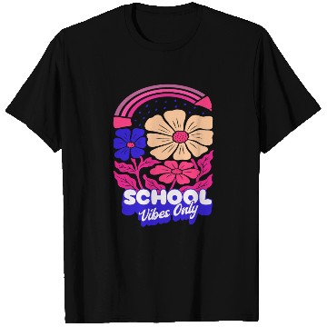 Discover Vibrant Floral Rainbow with School Vibes T Shirts