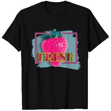 Discover Vibrant Strawberry with Fresh Neon Sign T Shirts