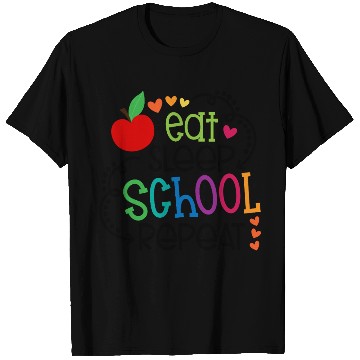 Discover Eat Sleep School Repeat - Funny Student Life T Shirts