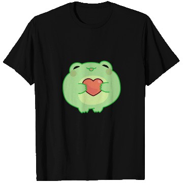 Discover Green Frog Holds a Heart Sticker T Shirts