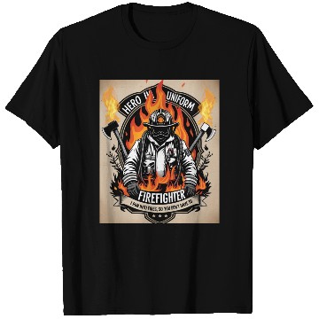 Discover Firefighter T Shirts Run Into Fires Hero in Uniform