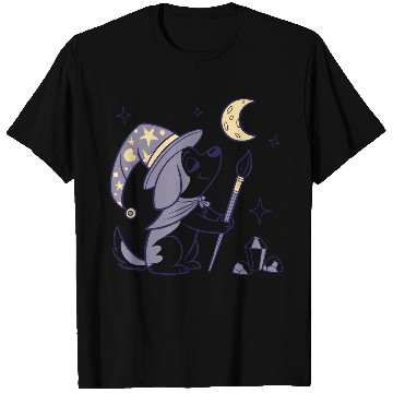 Discover Mystical Moon Wizard Illustration T Shirts