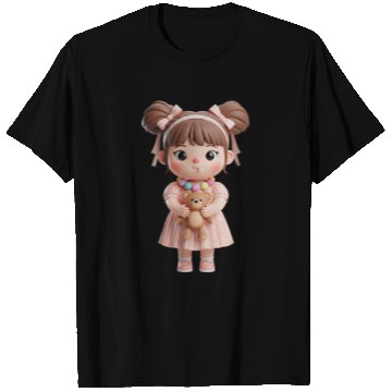 Discover Sweet Candy Girl with Teddy Bear T Shirts