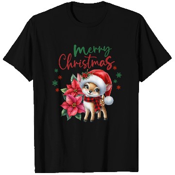 Discover Festive Christmas Puppy with Poinsettia T Shirts