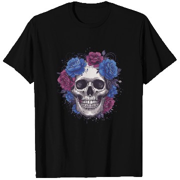 Discover Floral Skull Art Print T Shirts