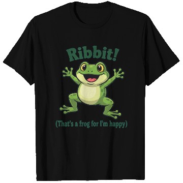 Discover Happy Frog with Ribbit Text T Shirts
