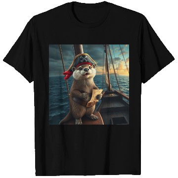 Discover Pirate Otter Sailing Adventure T Shirts